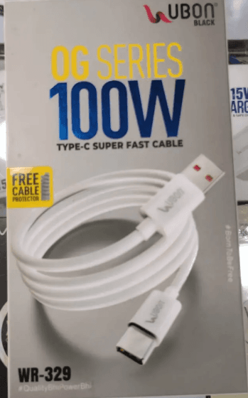 Ubon WR-329 OG Series 100W Type-C Charging Cable