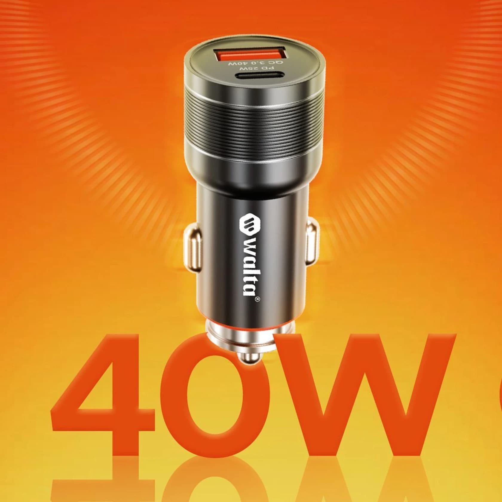 Tri-Maxx 40W Dual Port Car Charger with 3-in-1 Integrated Cable image 1
