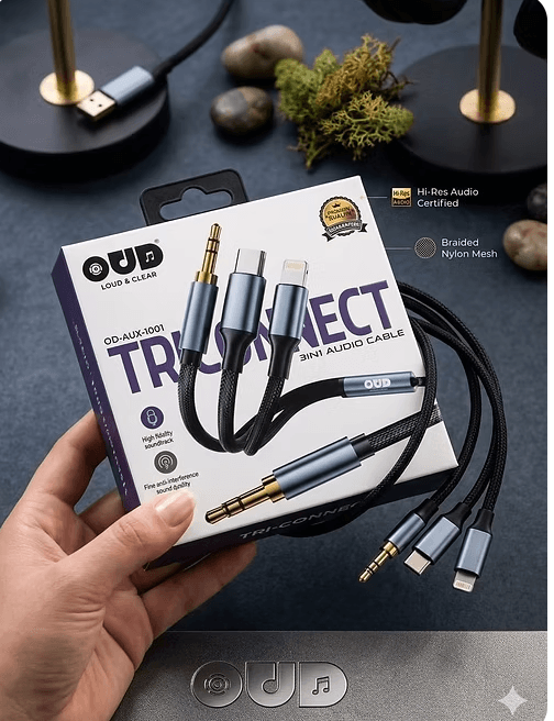 OUD Tri-Connect 3-in-1 Audio Cable
