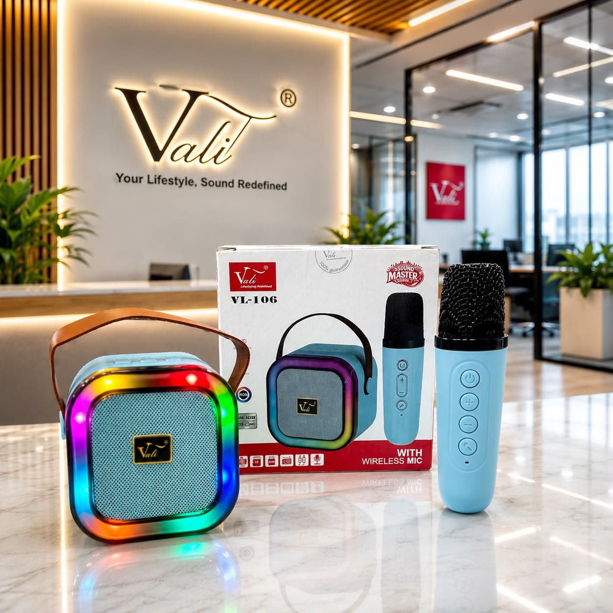 Vali VL-106 Sound Master Portable Wireless Speaker With Microphone image 1