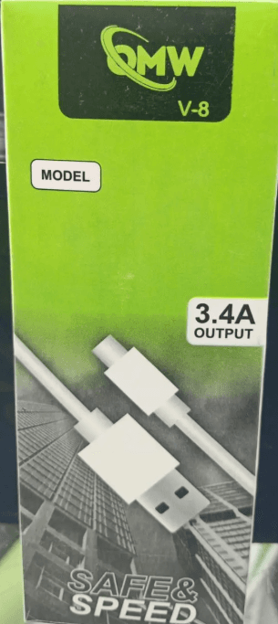 QMW V-8 3.4A Micro USB Fast Charging Data Cable