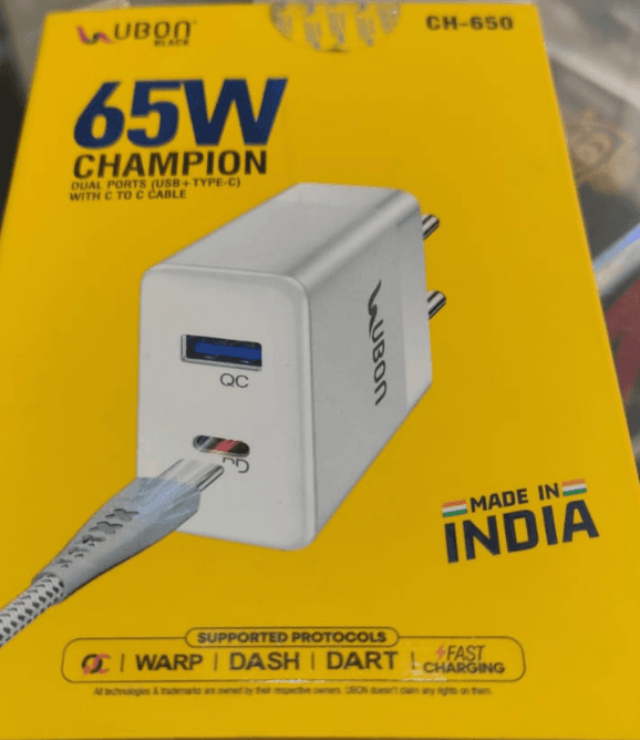 Ubon CH-650 / CH650 65W Champion Dual Port Fast Charger