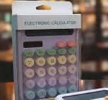 generic pastel-color electronic desktop calculator image 1