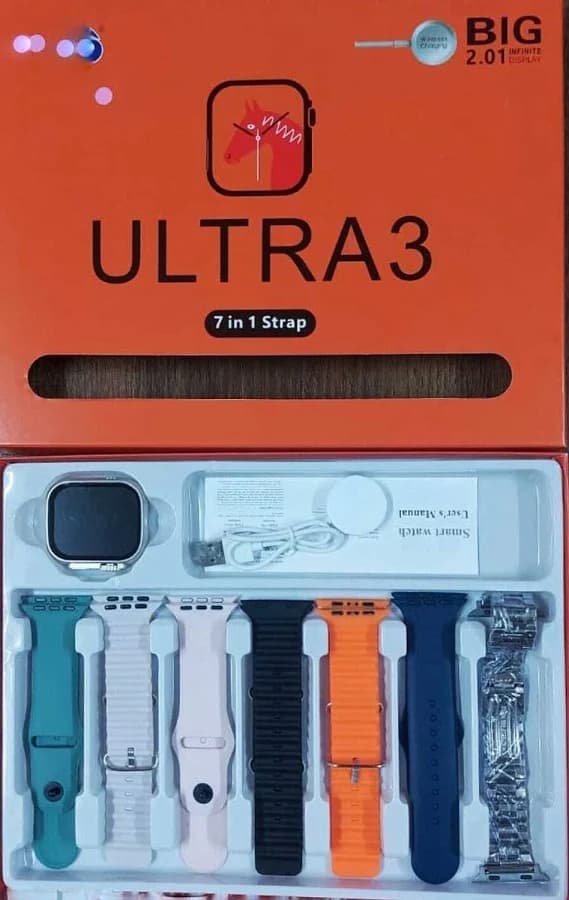 Ultra 3 Smart Watch 7-in-1 Strap Combo Pack image 1