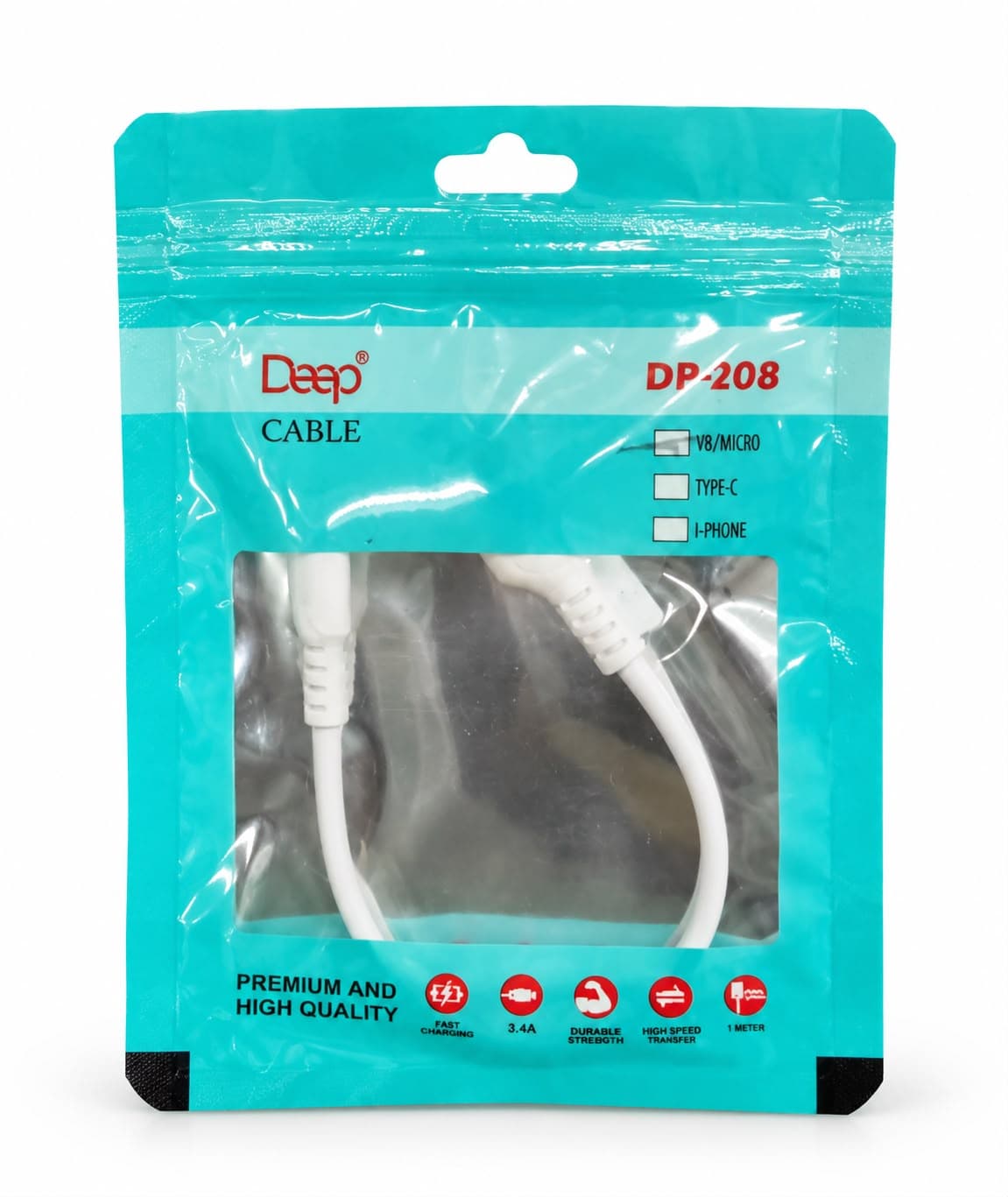 Deep DP-208 Premium Fast Charging & Data Cable – Type-C