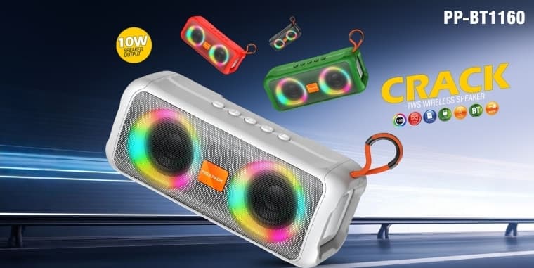 PP BT1160 Crack TWS Wireless Speaker image 1