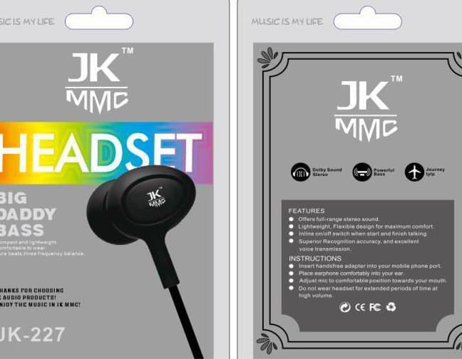 JK MMC Big Daddy Bass Universal Wired Earphones image 2