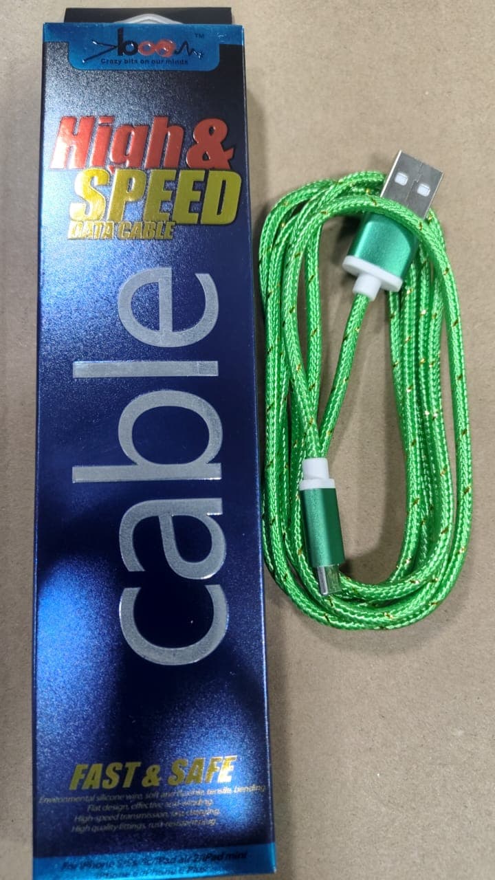 Boom High & Speed Micro USB V8 Data Cable – Green