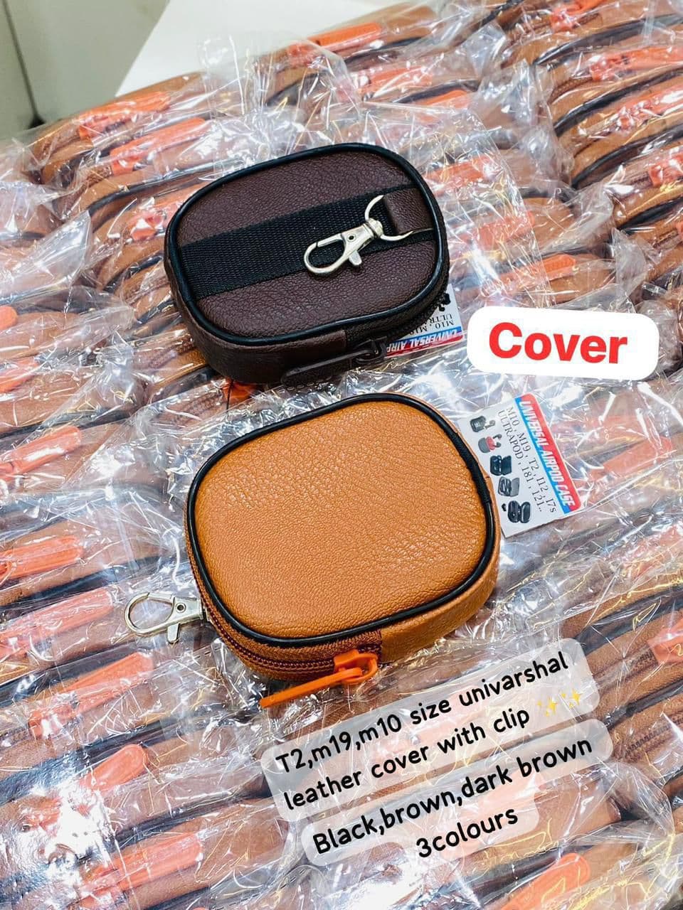 Universal PU/Synthetic Leather Earbuds Case Cover Pouch With Clip image 1