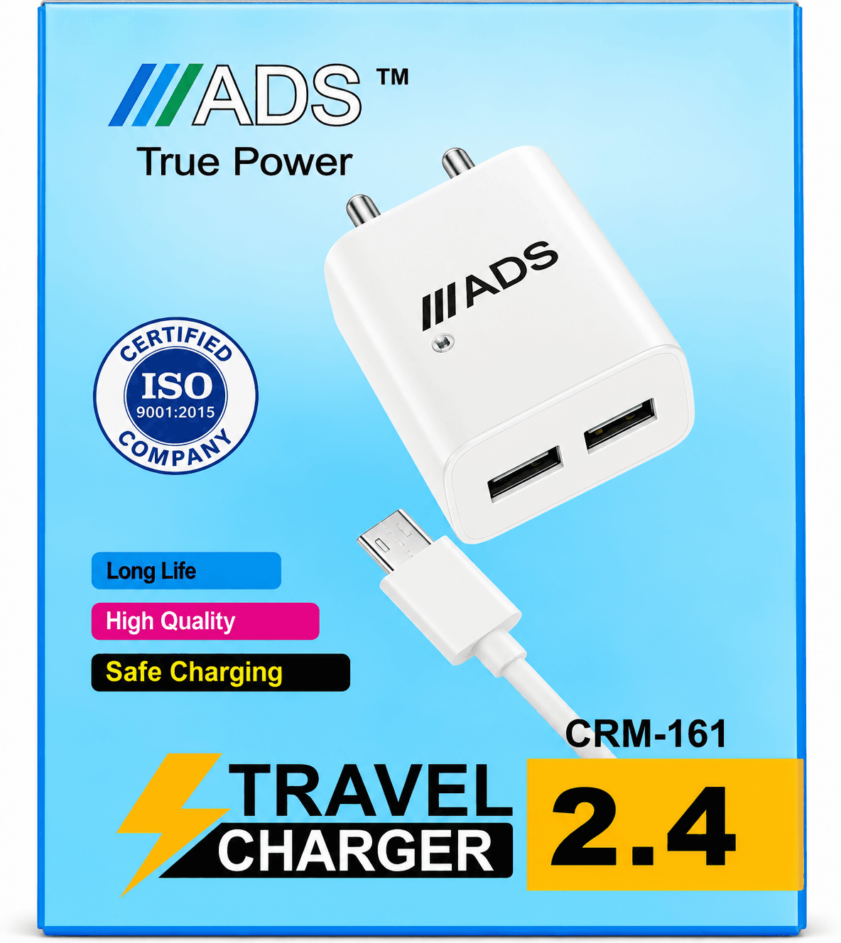 ADS True Power Travel Charger (CRM-161) (10 Pics Packing Box)