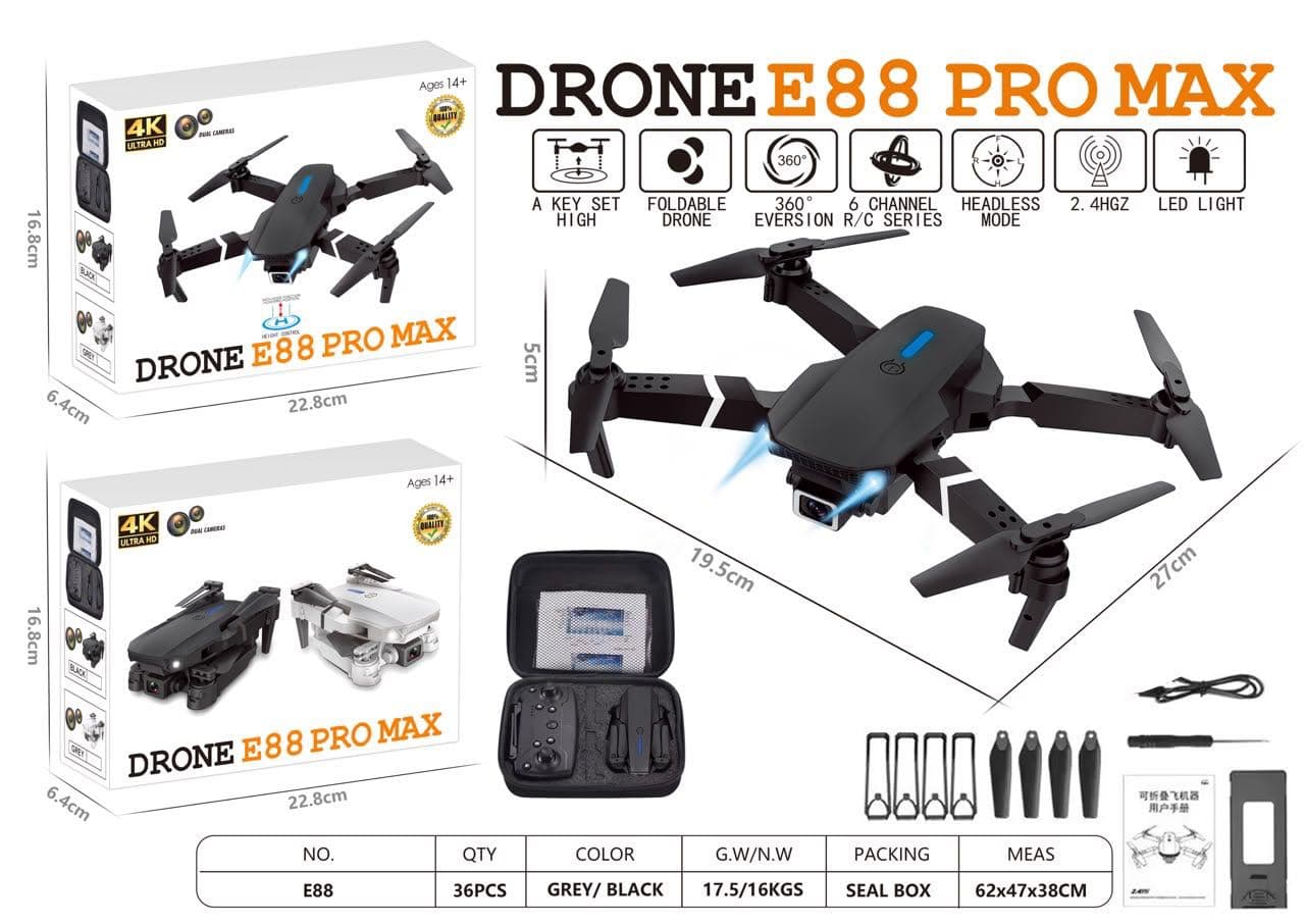 E88 Pro Max Foldable Drone With Dual Camera