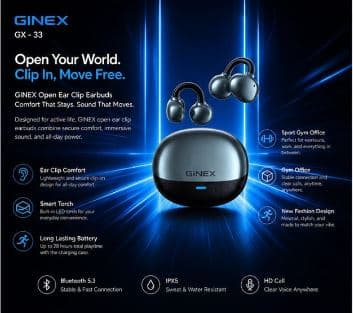 GINEX GX-33 Open Ear Clip Earbuds image 4