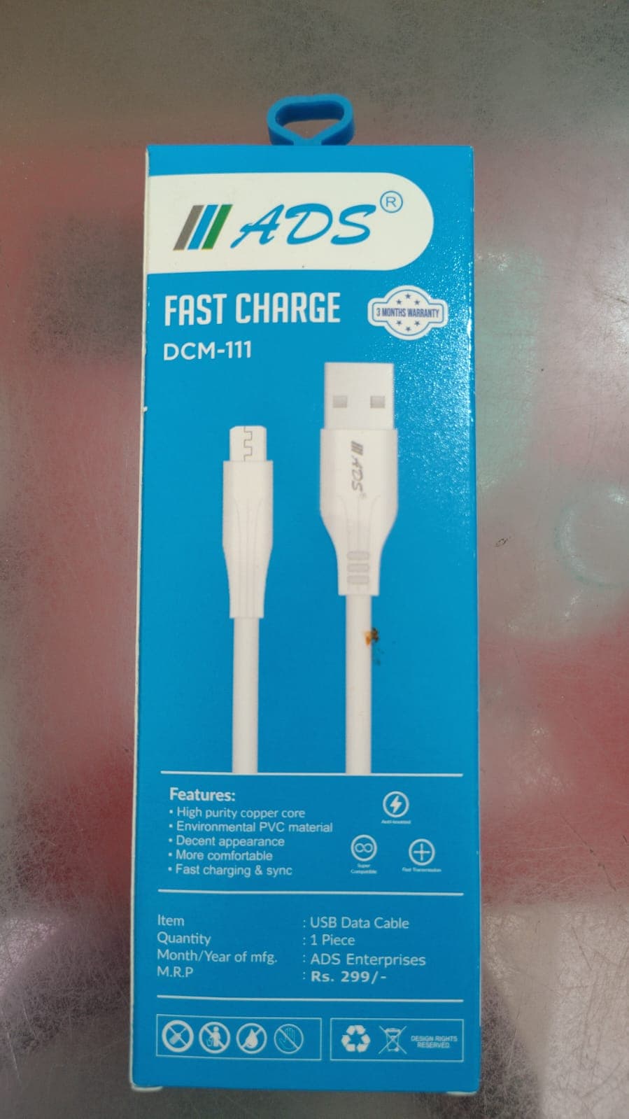 ADS Fast Charge USB Data Cable, DCM-111 (Packing 10 Pics )