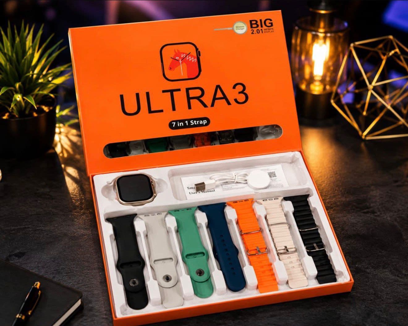 Ultra 3 Smartwatch 7 In 1 Strap Set image 1