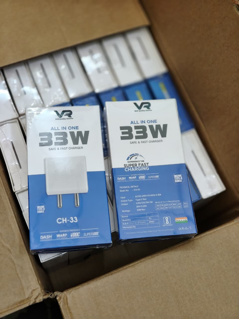 VR CH-33 All in One 33W Safe & Fast Charger