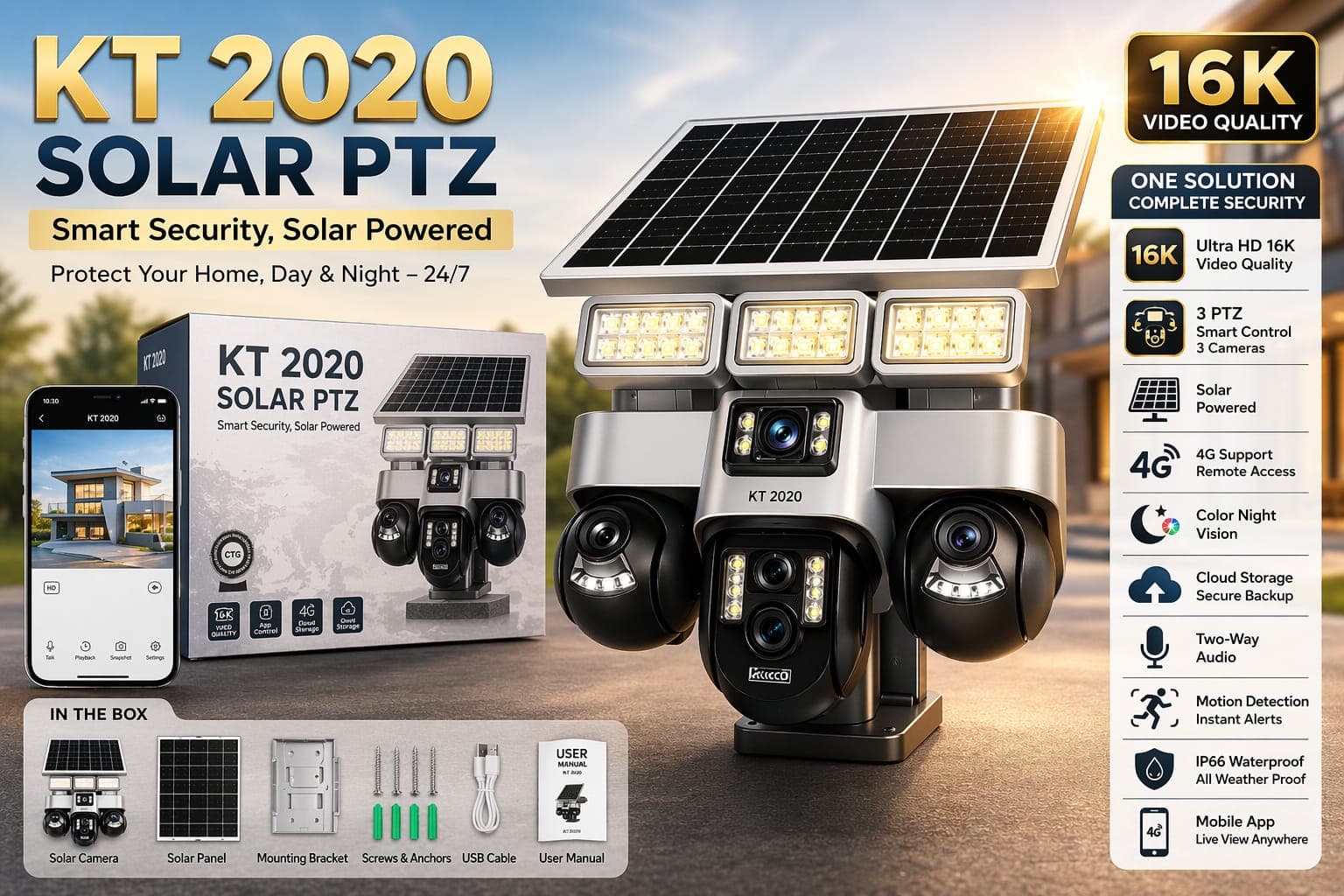 KT 2020 Solar PTZ Camera