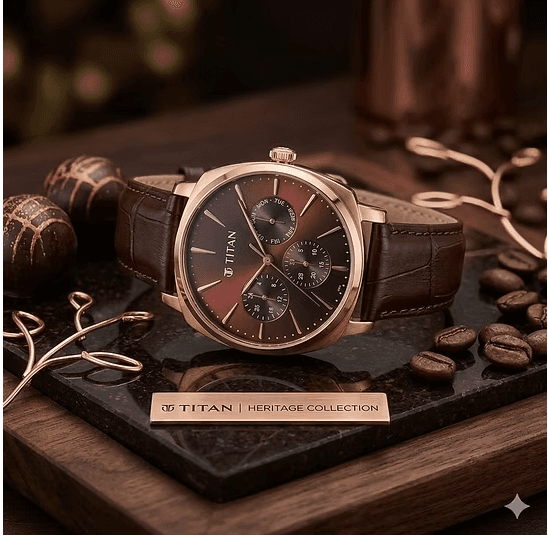 Titan Classique Suave Quartz Multifunction Brown Dial Watch For Men
