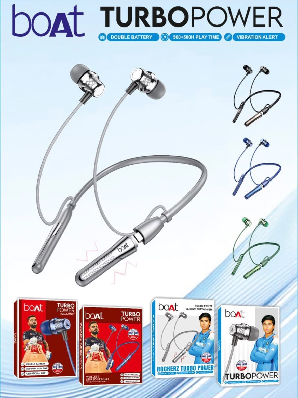Boat Rockerz TurboPower Wireless Bluetooth Neckband Headset