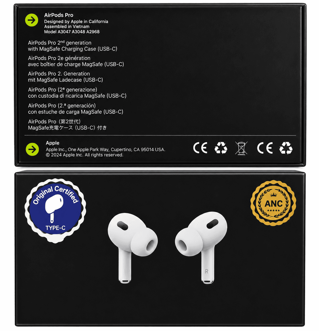 Black Edition Airpods Pro 2 Wireless Earbuds