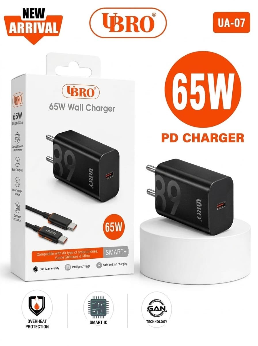 UBRO UA-07 65W GaN PD Wall Charger image 1