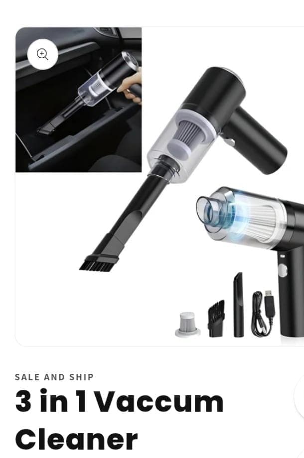 3-in-1 handheld vacuum cleaner: