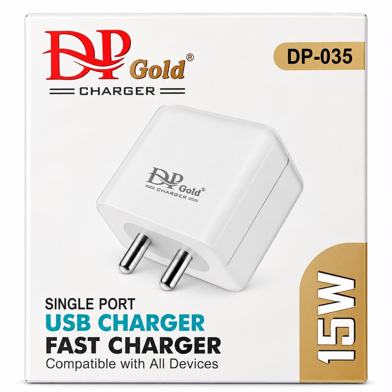 DP Gold DP-035 Single Port USB Fast Charger + V8 Cable