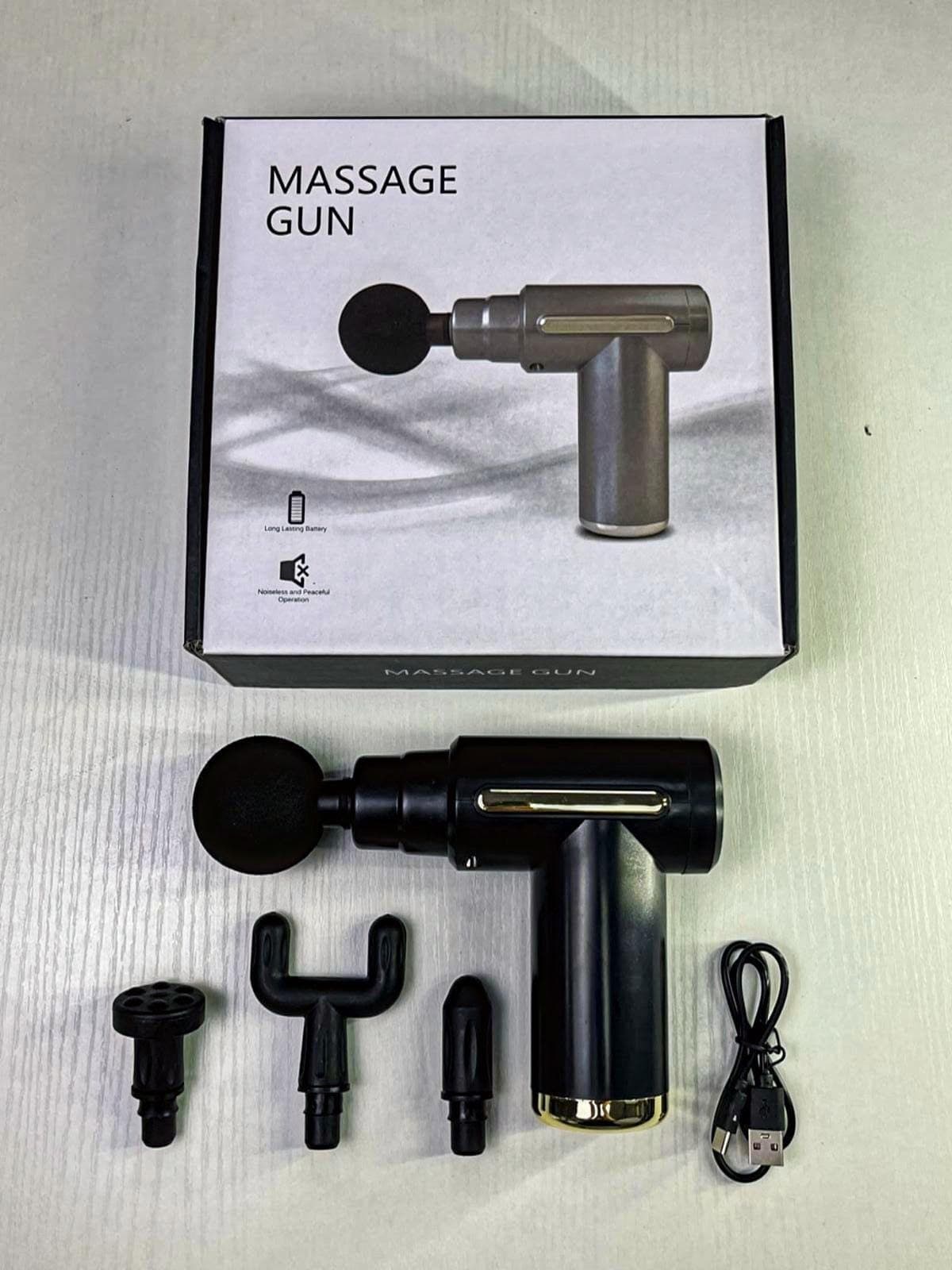 Mini Rechargeable Percussion Massage Gun With 4 Heads