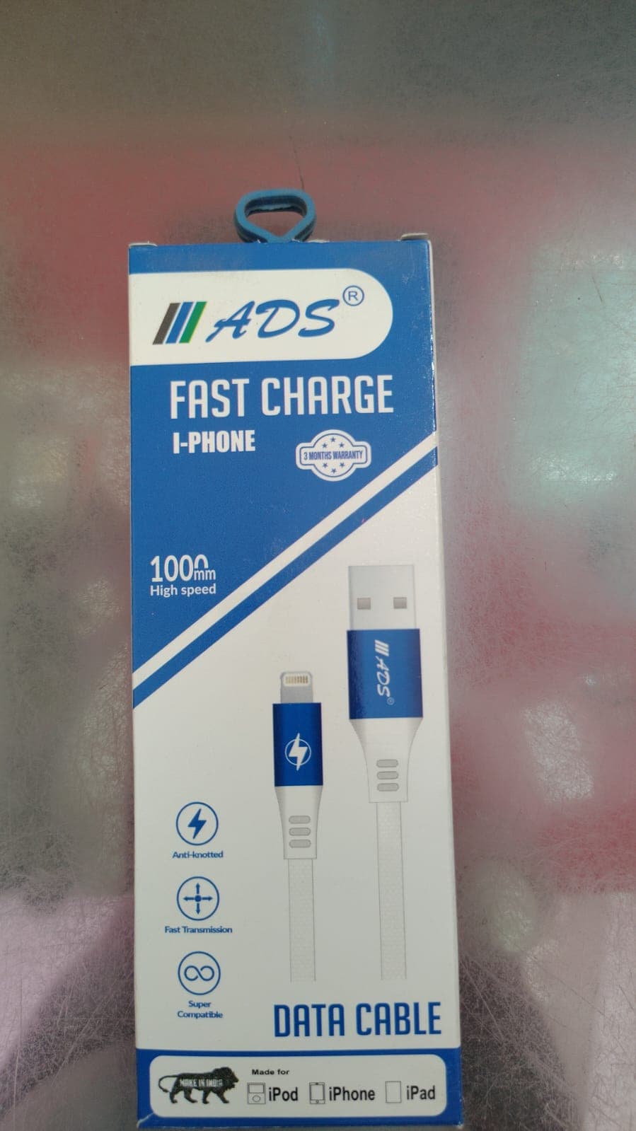 ADS Fast Charge I Phone Data Cable (Packing 10 Pics )