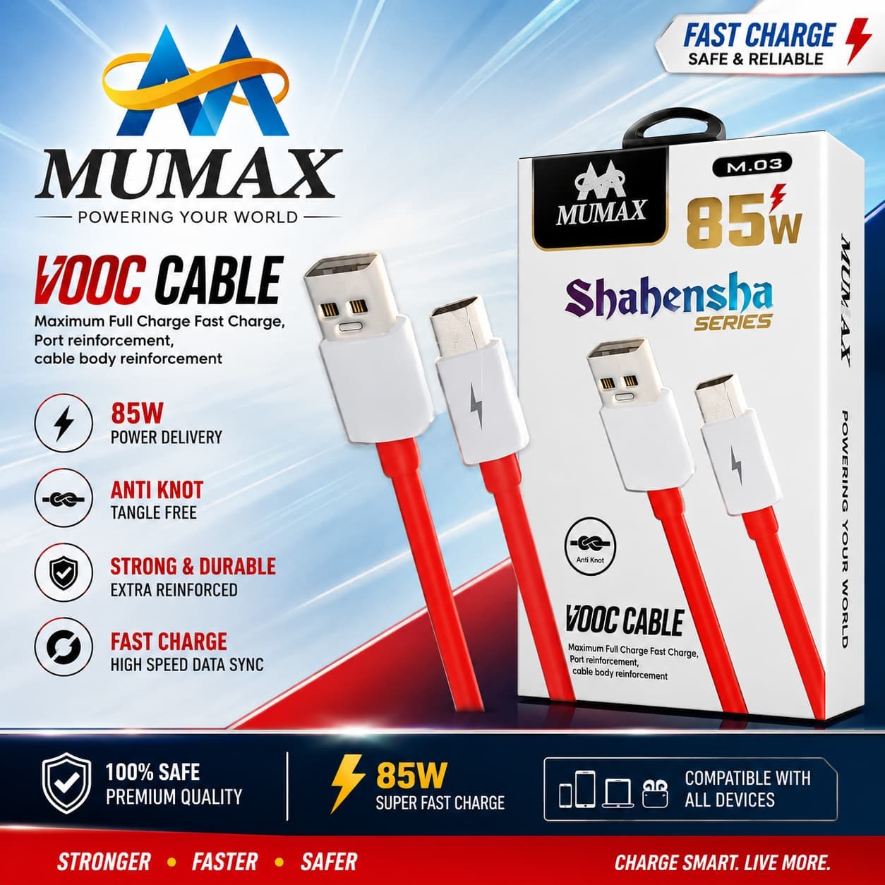 MUMAX Shahensha Series 85W VOOC Cable (M.03)
