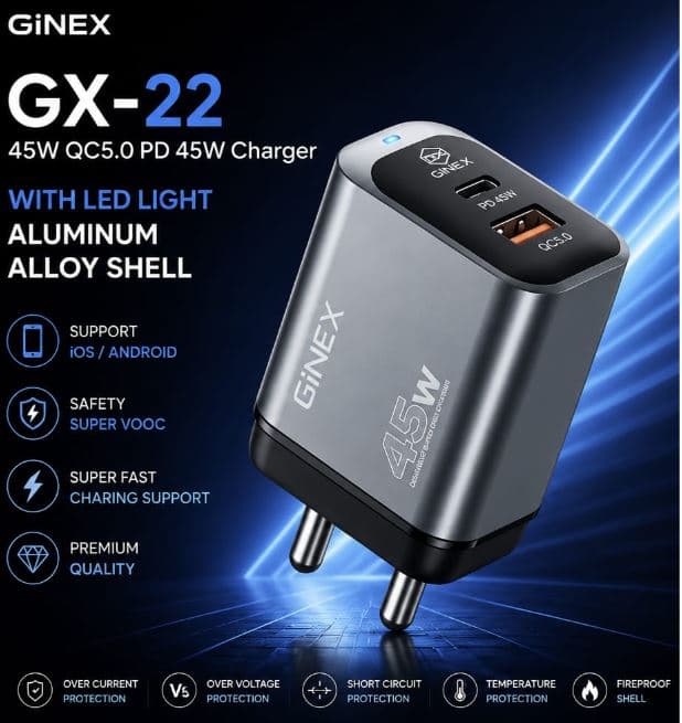 GiNEX GX-22 45W USB to Type-C Charger image 2
