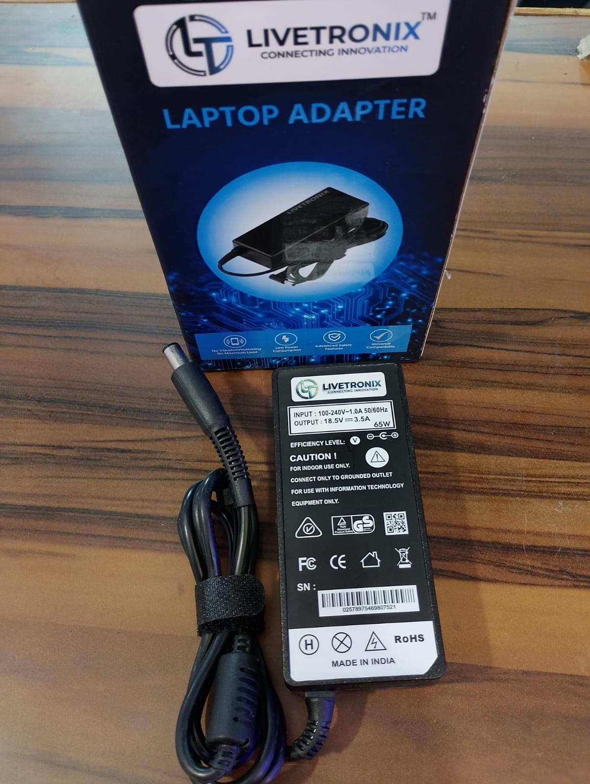 LIVETRONIX LAPTOP ADAPTOR FOR HP BIG PIN 65 W