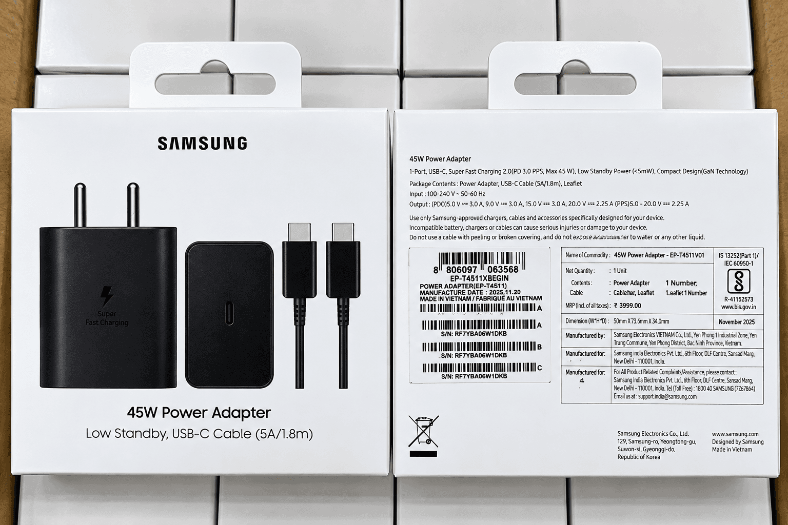 Samsung 45W Power Adapter / Super Fast Charging Adapter