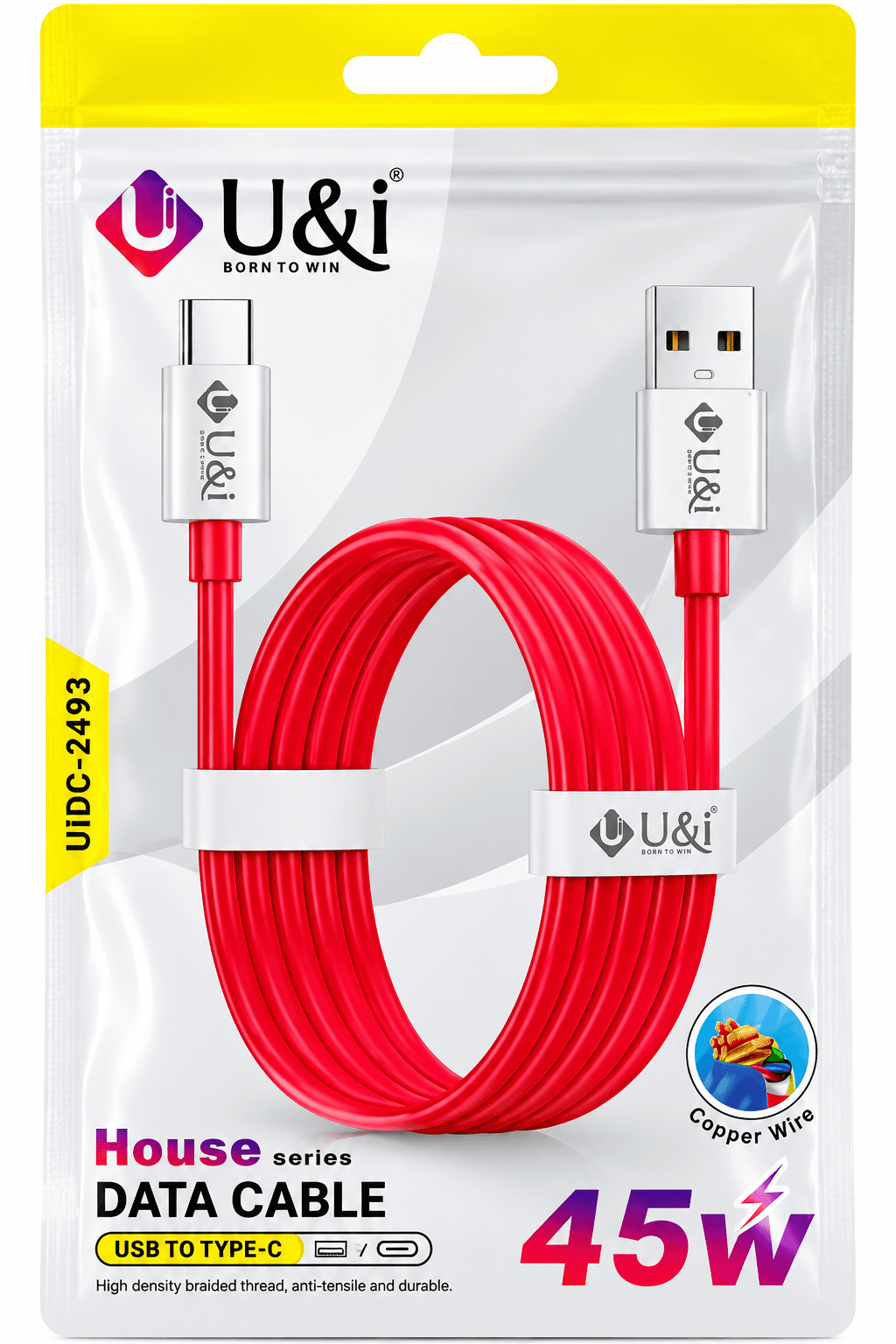 U&i House Series 45W USB-A To Type-C Data Cable