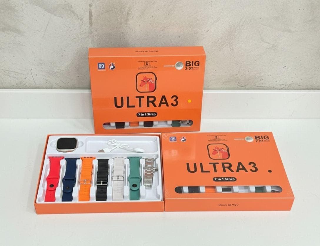 Ultra 3 7-in-1 Strap Smartwatch – 2.01″ Infinite Display