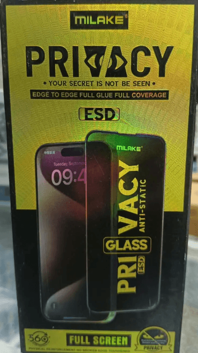 MILAKE Privacy ESD Full Screen Tempered Glass