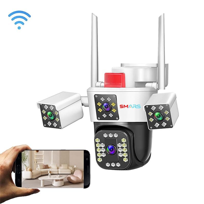 Smars 3 Lens 6K Full HD Triple View WiFi PTZ IP Camera image 2