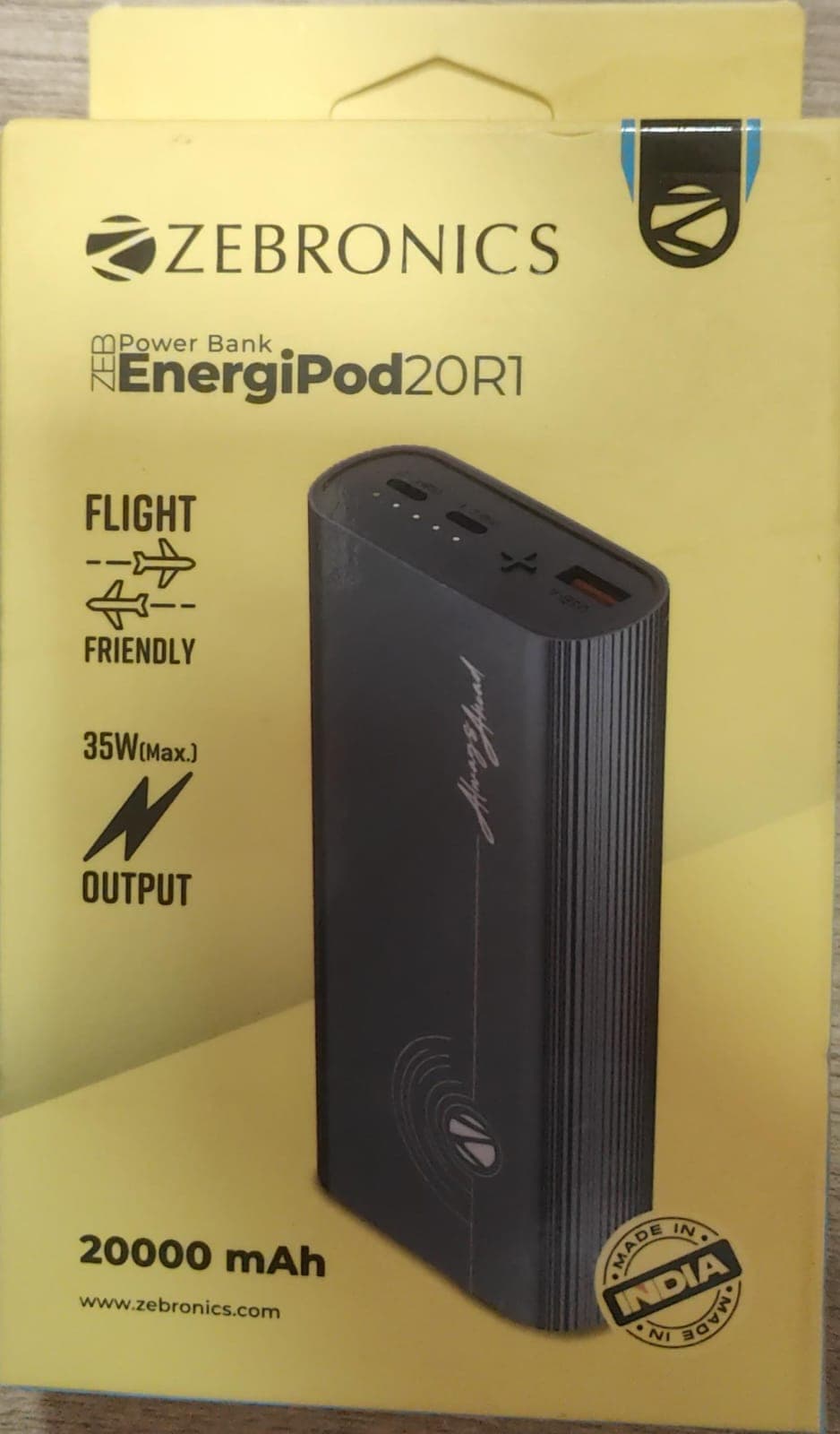 Zebronics EnergiPod 20000mah 35w Power Bank