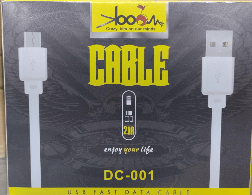 Boom DC-001 Micro USB V8 Fast Data Cable – White