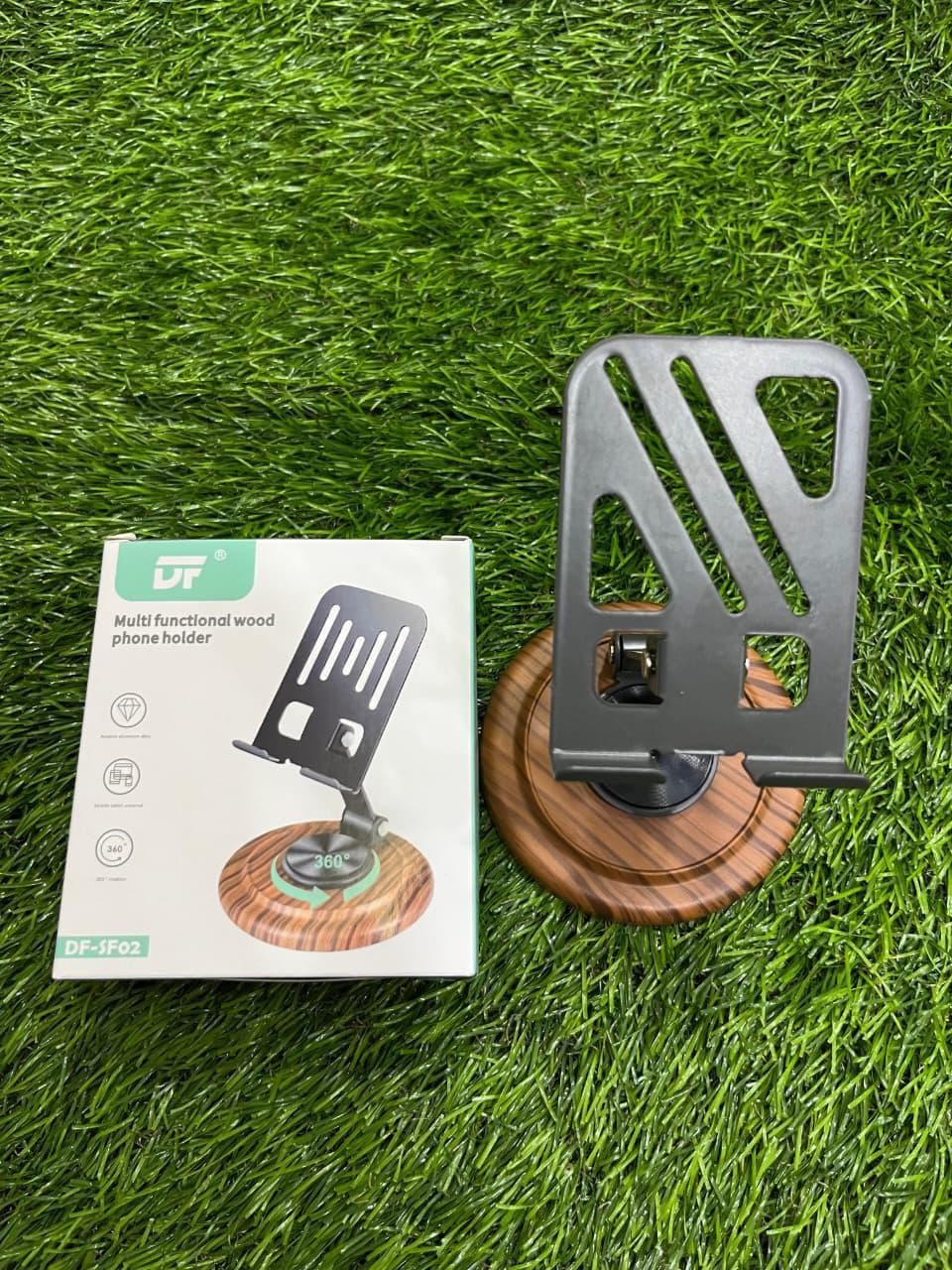 DF-SF02 Multi Functional Wooden Phone Holder 360 Rotating image 1