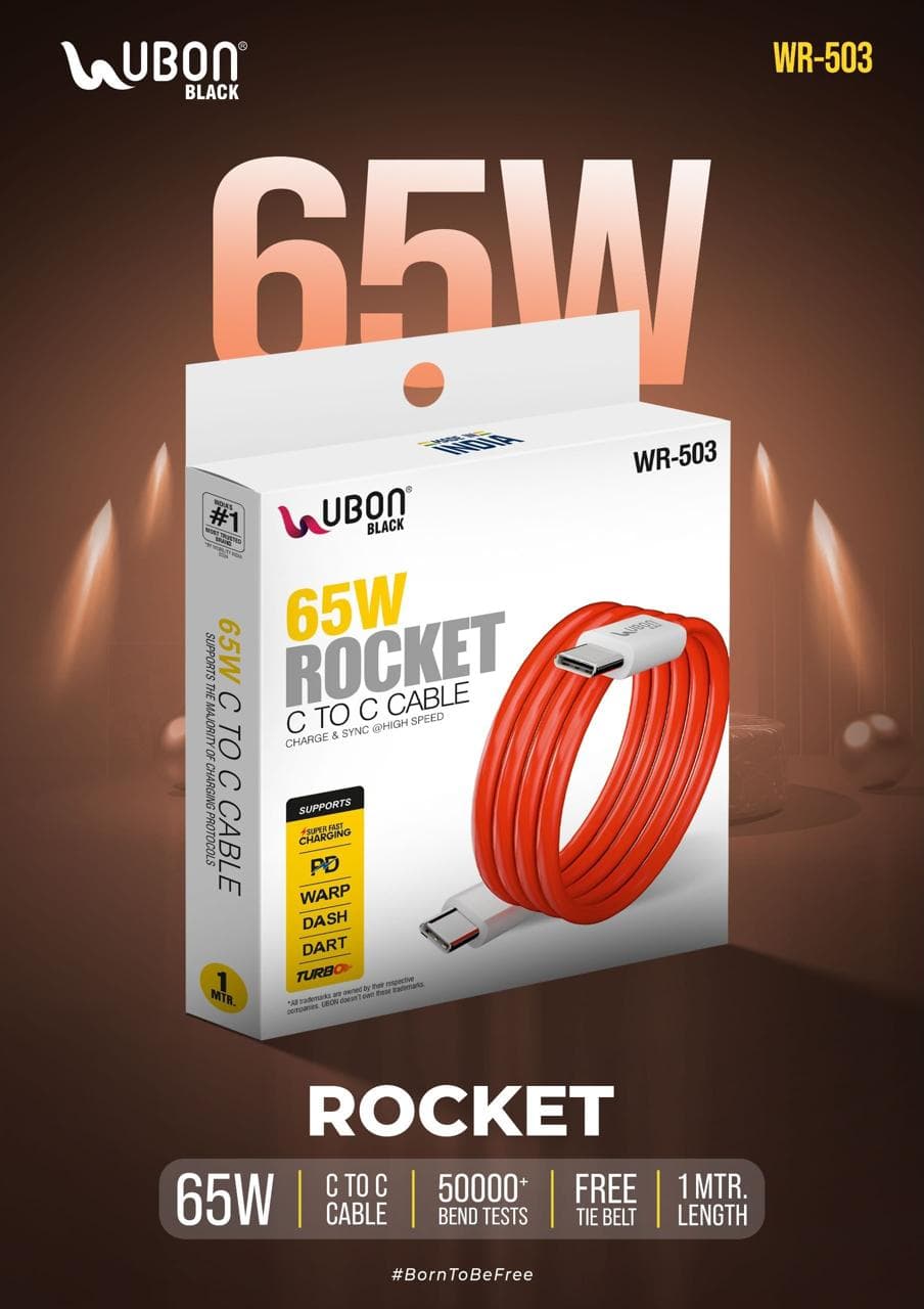 UBON WR-503 Rocket 65W C To C Cable