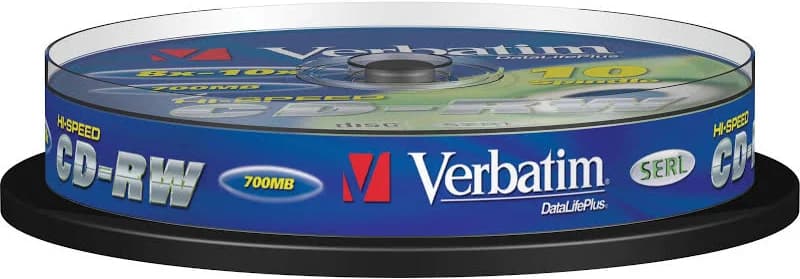 CD RW 700MB 8X 12X  10Pack Cake Box image 1