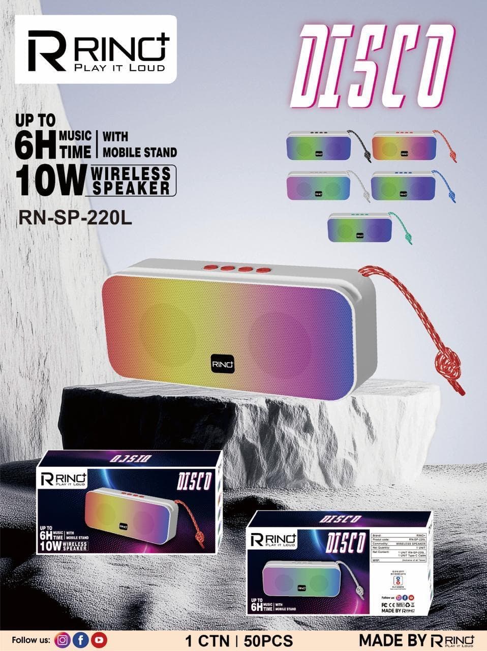 Rino Disco RN-SP-220L Wireless Speaker image 1