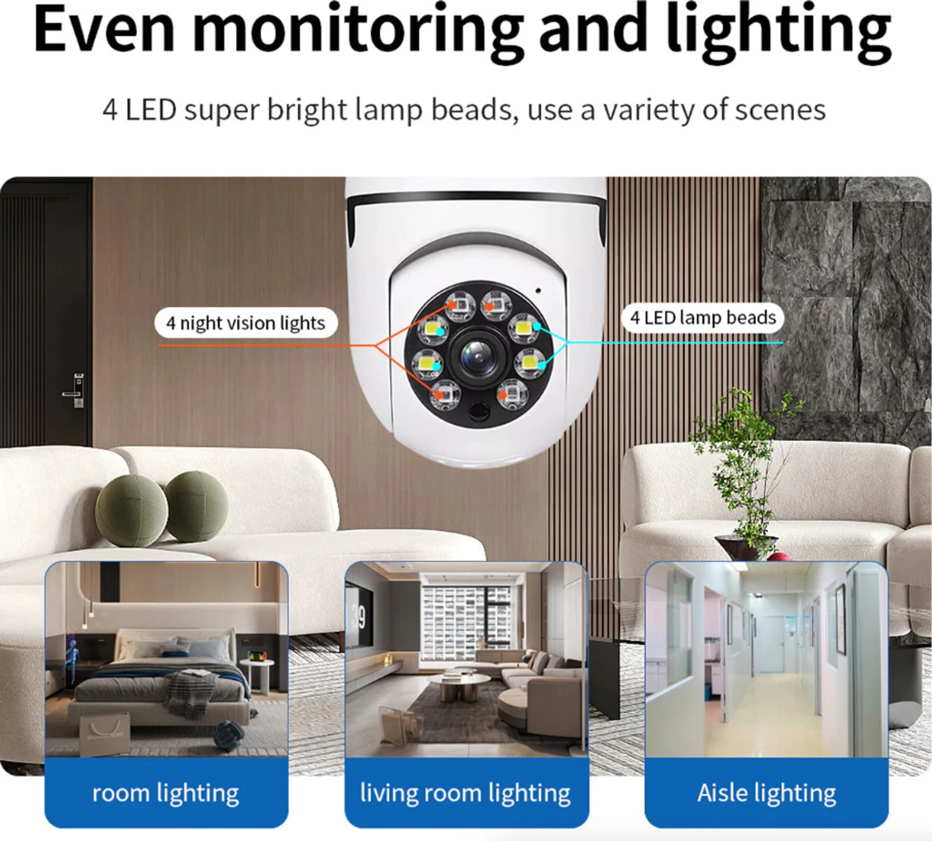 V380 Pro Smart WiFi Bulb Camera image 4