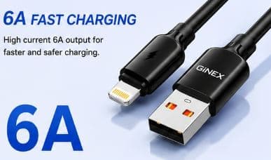 GiNEX GX-28I 6A USB to Lightning Fast Charging Cable image 3