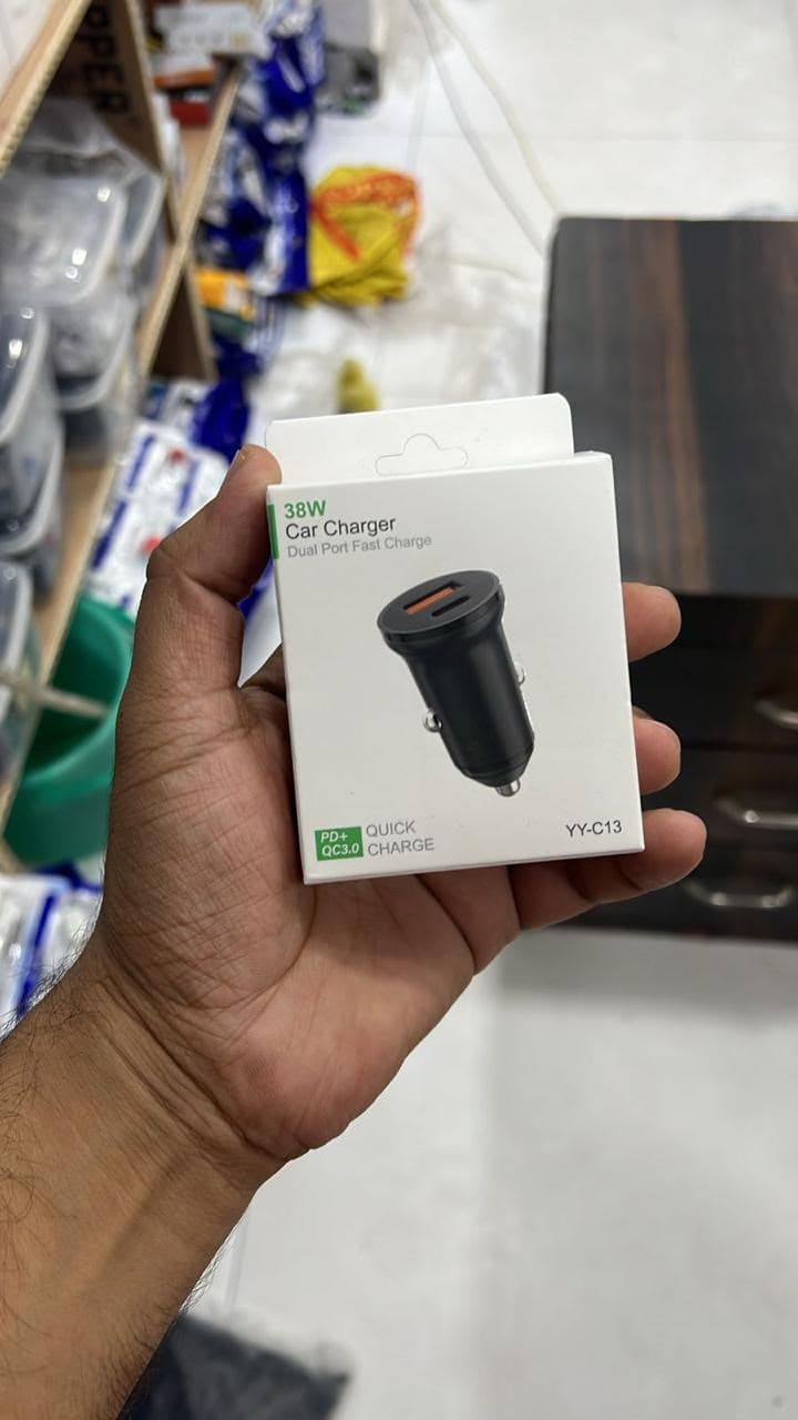 38W Dual Port Fast Car Charger (PD + QC3.0)
