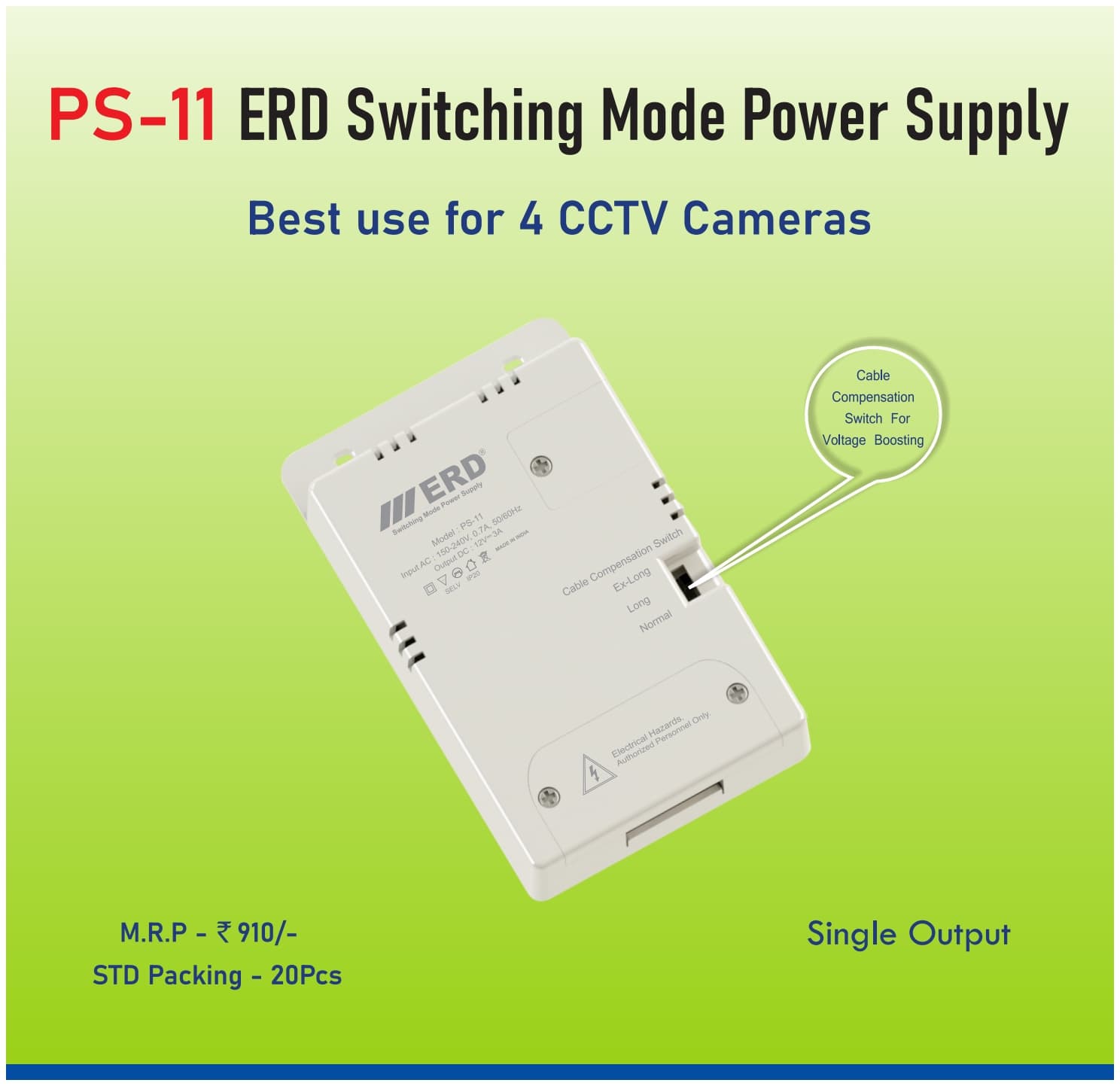 ERD PS-11 12V/4A CCTV SMPS Power Supply image 1