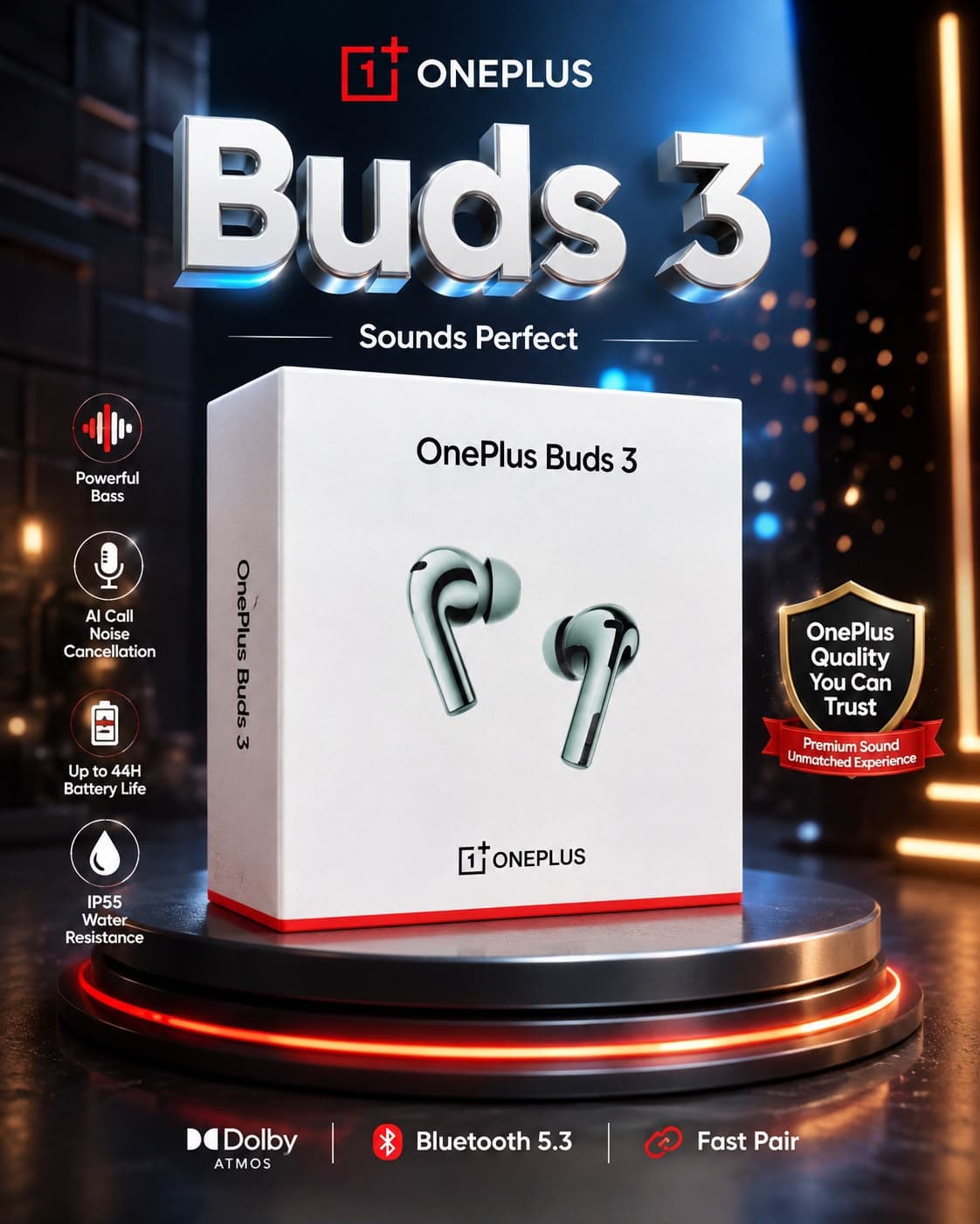 OnePlus Buds 3 True Wireless Earbuds