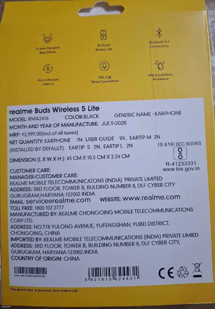 Realme Buds Wireless 5 Lite image 2