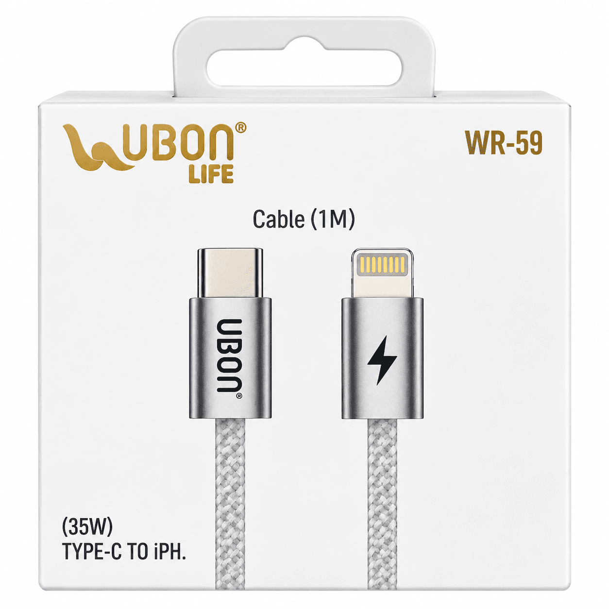 UBON Life WR-59 Type-C To IPhone Cable (1 Meter)