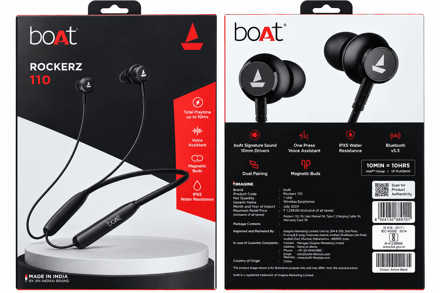 Boat Rockerz 110 Wireless Bluetooth Neckband